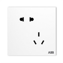 ABB 盈致系列 错位斜五孔插座 白色
