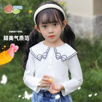 Bornbay 贝贝怡 宝宝长袖T恤春秋装洋气娃娃领上衣打底衫秋冬季女童衣服 本白 100cm(身高90-100CM)