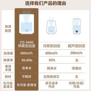 osfuture千住加热蒸汽式加湿器家用卧室婴儿无雾沸腾热雾蒸发式