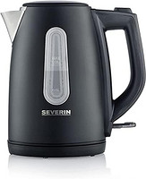 SEVERIN WK 9553 电热水壶，2200，不锈钢，1升，黑色哑光