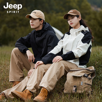 抖音超值购：AFS JEEP 战地吉普 JEEP吉普户外运动三合一冲锋衣防风防水秋冬情侣抓绒内胆连帽外套