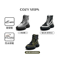 COZY STEPS 可至2023秋冬新款系带中筒贝果马丁靴真皮休闲靴子8097