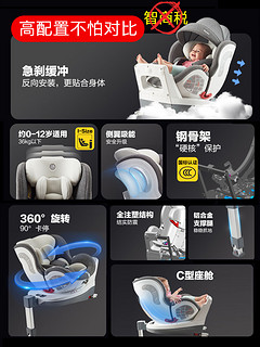 感恩西亚儿童座椅婴儿车载0-3岁-12岁宝宝汽车坐椅360°旋转