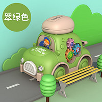 鼎娃儿童卡通玩具车萌趣惯性车旋转摇摆齿轮多功能收纳小轿车玩具 齿轮卡通收纳车-绿色