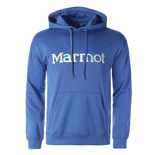 Marmot 土拨鼠 运动卫衣休闲时尚圆领带帽套头上衣男户外 石南校徽蓝8485 L 欧码偏大