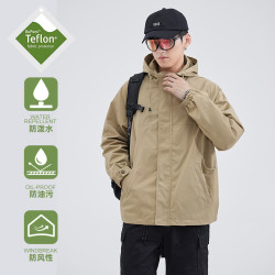SpaceX Home HomePanda户外登山服防风防水冲锋外套男春秋款连帽休闲上衣夹克