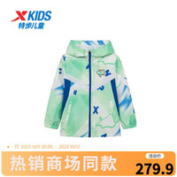 XTEP 特步 童装儿童外套春秋款男童风衣网孔透气秋装 萤火绿 100cm