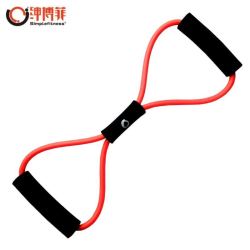 Simplefitness 绅博菲 8字拉力器男背部训练弹力绳家用健身开肩瑜伽拉力绳女八字扩胸器 红色20磅