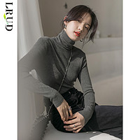 LRUD 高领毛衣女2021新款秋冬季韩版针织衫黑色长袖内搭打底衫上衣