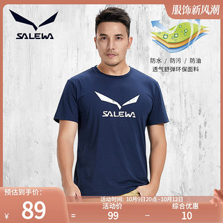 SALEWA 沙乐华 新品男防泼防污透气印花运动棉短袖T恤SWAJI81062