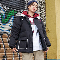 Dickies 帝客 羽绒服 拼接毛领多口袋厚外套 秋冬女士灰鸭绒休闲上衣9525 黑色 M