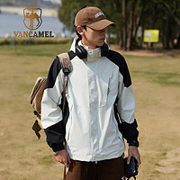 VANCAMEL 西域骆驼 冲锋衣男女加厚防风保暖登山服三合一可拆卸夹克外套连帽滑雪服 KY1818A熊猫白/黑- XL