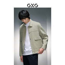 GXG 男装 商场同款浅绿保暖精致短款大衣 GEX10625854 浅绿色 165/S
