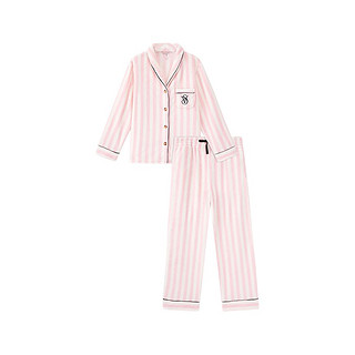 VICTORIA'S SECRET 维多利亚的秘密 宅度假系列 女士睡衣套装 112425054YXQ 条纹款 粉雾色 XS