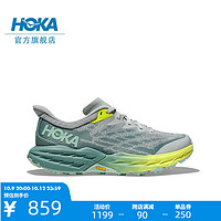 HOKA ONE ONE男女鞋飞速羚羊5越野跑步鞋Speedgoat5网面减震透气 水星灰/灰绿-女（宽版） 39/245mm