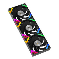 GOLDEN FIELD 金河田 艾尔登KP-L12X3 ARGB 120mm 机箱风扇 黑色 反叶 3个装