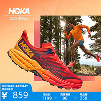 HOKA ONE ONE男女鞋飞速羚羊5越野跑步鞋Speedgoat5网面减震透气 假日红/镭射黄-男 39/245mm