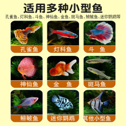 贝宠 孔雀鱼饲料斗鱼鳑鲏鱼小型热带鱼粮凤尾鱼斑马鱼小颗粒金鱼小鱼食