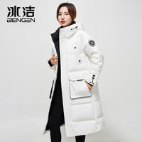 BENGEN 冰洁 女士连帽过膝长款羽绒服