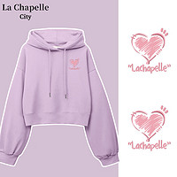 La Chapelle City 拉夏贝尔红色卫衣女2023新款圣诞风本命年龙年衣服短款显高上衣 丁香紫-city小粉心K L
