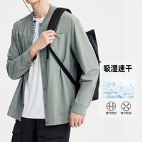 狼族部落吸湿排汗透气外套男春秋棒球领男士薄外套夹克衫运动外套