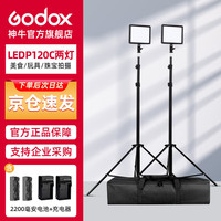 Godox 神牛 LEDP120C补光灯双色温轻巧便携微距婚礼静物美食拍摄摄影灯单反相机补光灯2200电池+灯架