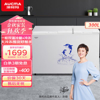 澳柯玛（AUCMA） 300升家用冰柜商用大容量冷柜 双温双箱顶开门卧式冰柜 冷藏全铜管 BCD-300CNE