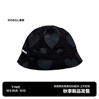 little MO&Co.little moco童装23男女童盆帽渔夫帽爱心牛仔帽子KBC3HAT002 黑色 3岁-12周岁,均码