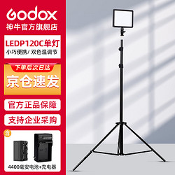 Godox 神牛 LEDP120C补光灯双色温便携微距婚礼静物美食拍摄摄影灯单反相机补光灯4400电池+灯架