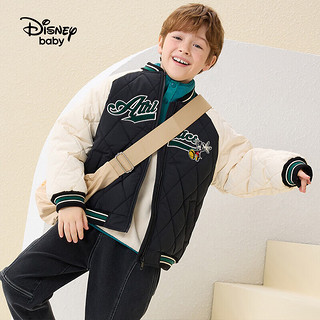 迪士尼（DISNEY）梭织棒球棉服外套童装儿童男童23冬DB341JE01碳黑110