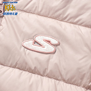 斯凯奇（Skechers）儿童梭织羽绒服男女童保暖套装L423G008 女童/草莓奶油粉/01UJ 120cm