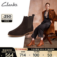 Clarks 其乐 女鞋复古英伦风潮流方根短靴切尔西靴