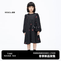 little MO&Co.little moco童装23冬女童灯笼袖长袖蝴蝶结连衣裙KBC4DRS016 黑色 130/60