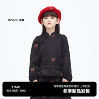 little MO&Co.little moco童装23冬女童新中式外套盘扣开衫夹克KBC4JKT018 黑色 110/56