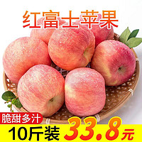 LMIX 无 绿水秦川红富士苹果水果新鲜冰糖心时令丑苹果生鲜 10斤中果单果160g+
