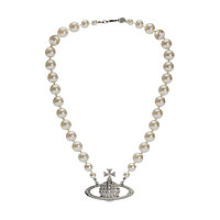 Vivienne Westwood 女士银色土星晶饰珍珠项链