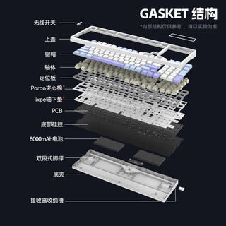 VGN V98PRO-V2 三模连接 热插拔  gasket结构 V98Pro V2 水晶酒红轴 黑加仑