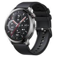 HONOR 榮耀 手表4 Pro eSIM智能手表 1.5英寸 黑色氟橡膠表帶（北斗，GPS，血氧）