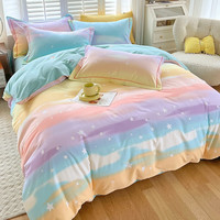 情缘梦 全棉磨毛四件套纯棉斜纹被套秋冬加厚床单床上用品印花被罩礼盒装