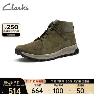 Clarks 其乐 男士短筒工装靴 261642277 深橄榄绿色 39.5