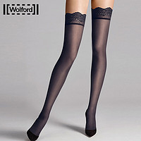 Wolford 沃尔福特女士VelvetLight40黑色性感蕾丝长筒大腿袜