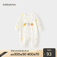 娃爱的蓓蓓(babylove)婴儿长袖连体衣春秋季宝宝纯棉哈衣爬服外出超萌秋装 奶油水果派 90cm