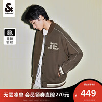 杰克·琼斯（JACK&JONES）秋季男装长袖上衣潮流棒球服刺绣撞色夹克外套重磅学院风男士 黑橄榄-E06 175/96A/M