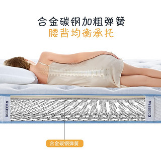 代棕棉偏硬护脊垫抗污透气面料弹簧床垫席梦思单人床垫D104 1.2*2.0m米 15天发货