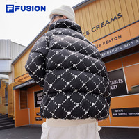 FILA 斐乐 FUSION斐乐潮牌女子羽绒服冬老花加厚上衣保暖外套女