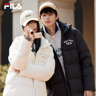 FILA 斐乐 款羽绒服2023冬新长款保暖外套加厚派克服男女