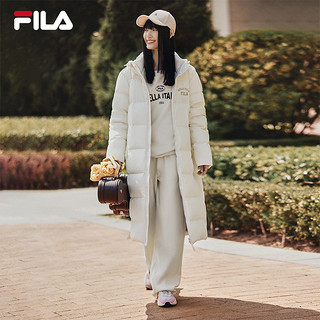 FILA 斐乐 款羽绒服2023冬新长款保暖外套加厚派克服男女