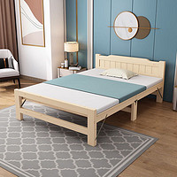 酷林KULIN 折叠床实木床单人床双人床简易木板床出租房松木床原木色0.9米宽