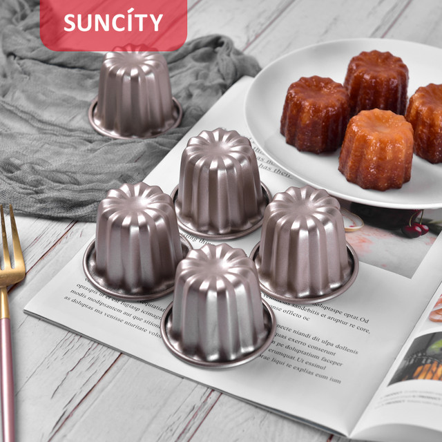 Suncity 阳晨 金色12连杯不粘可露丽曲奇饼干面包蛋糕烤箱用模烘焙模具