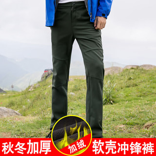 加绒加厚软壳男女冲锋裤
